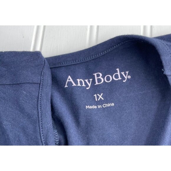 AnyBody Women's 1X Blue Sleeveless High-Low Tank Top Blouse - Picture 2 of 4